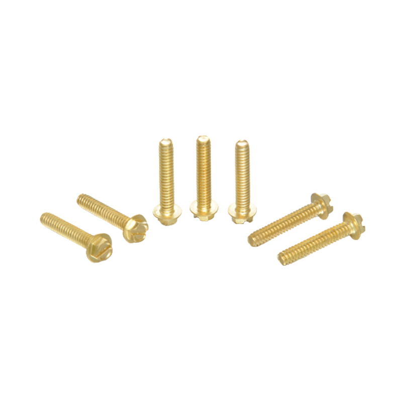 Sekrup flensa segi enam kuning berlapis seng